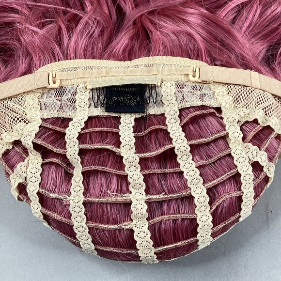 Haseena Long Wavy #Rouge Pink Synthetic Lace Front Wig - Picture 7 of 9